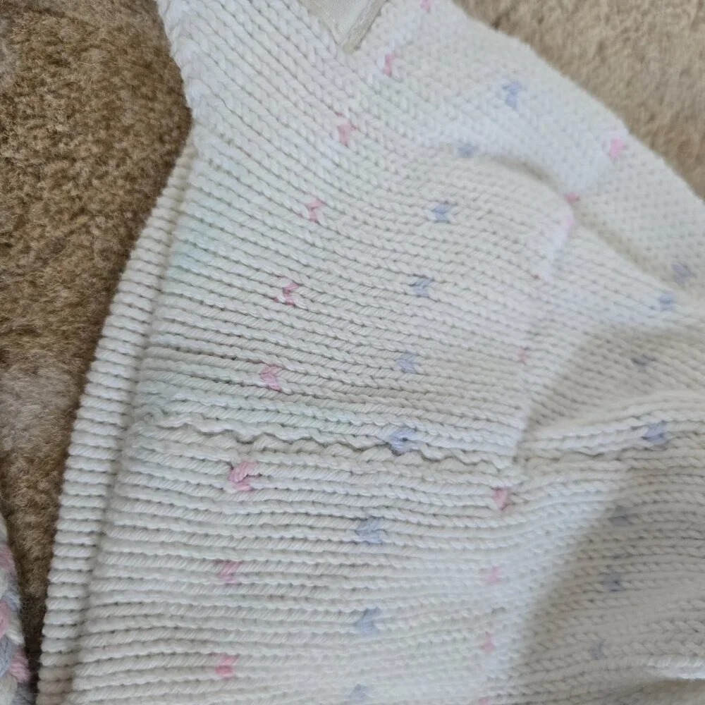 The Beaufort Bonnet Company Cream Knit Earflap Hat with Pink & Blue Accents